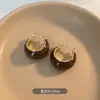 Pendientes Europeos y Americanos de Lujo Ligero con Temperamento de Gama Alta, Diseño de Moda, Pendientes Populares, Pendientes de Aro con Estampado de Leopardo y Esmalte Gotas Francés