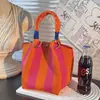 251 Modelos de Bolsas Cuadradas Pequeñas Populares Transfronterizas, Bolsas de Almuerzo Tejidas Portátiles de Gran Capacidad para el Trabajo, Viajes Diarios y Bolsas de Regalo