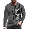 Camiseta Informal de Manga Larga de Moda para Hombre Novedad Comercio Exterior Europeo y Americano Amazon Moda para Hombre Transfronteriza Manga Larga Estampada