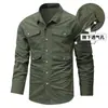 2026 Nueva Camisa de Manga Larga de Secado Rápido Estilo Militar para Exteriores, Conjunto de Bolsillos Múltiples para Primavera y Otoño, Camisa Delgada sin Planchar para Hombre, Moderna