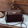 Bolsa de Platina de Luxo 2025 Nova Bolsa de Mão Retrô Feminina Outono e Inverno Versátil Bolsa Transversal Pequena Quadrada Bolsa Kelly