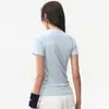 Camiseta de Yoga para Mujer de una Pieza Manga Corta Secado Rápido Transpirable Top de Fitness Pilates Moldeador Ajustado Camisa Pequeña
