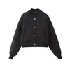 ZA Comercio Electrónico Transfronterizo Estilo Europeo y Americano Chaqueta Corta Casual Holgada de Algodón para Mujer Chaqueta Piloto Ropa de Abrigo