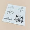 Nueva pegatina de tatuaje pequeña y fresca de dibujos animados para niños, linda mariposa, flor, cuerpo, patrón pequeño, pegatina para dedos con viento