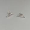 Pendientes Fan Zhiqiao de plata de ley 925 con lazo, estilo coreano, de Corea del Sur, sencillos y elegantes, con estilo que combina con todo.