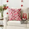 Funda de Almohada Roja Transfronteriza para el Día de San Valentín con Letras y Corazones, Almohada Festiva, Cojín para Cabecera, Cojín para Sofá, Dormitorio, Sala de Estar