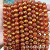 Ágata vermelha natural dragão dourado quente contas soltas contas redondas pulseira DIY joias semi-acabadas contas masculinas e femininas atacado ao vivo