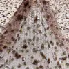 Tela Bordada con Lentejuelas Iridiscentes en Malla Malla Transparente Vestido de Noche Multicolores