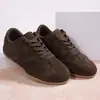 Zapatos casuales de cuero esmerilado retro nuevos transfronterizos para mujer con cordones suela plana Zapatos Argan estilo perezoso japonés versátiles talla grande mujer