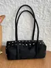 Bolso de Hombro Minimalista Estilo Perezoso de Cuero Suave Boston para Axila, Bolso para Tostadas de Gran Capacidad Retro Moderno Escarchado