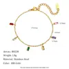 Collar Colgante Cuadrado de Circonita de Color Estilo Nuevo Europeo y Americano Cadena para Clavícula de Acero de Titanio Nicho Lujo Ligero Accesorios de Pulsera