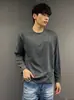Diseño de alta gama cuello redondo primavera y otoño texturizado cepillado casual para ir al trabajo fitness transpirable exterior manga larga camiseta