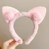 Faixa de Cabelo de Pelúcia Cartoon Fofa para Lavar o Rosto de Mulheres, Faixa Especial para Aplicar Máscaras Faciais, Faixa de Cabelo Antiderrapante para Outono e Inverno para Lavar e Cuidados
