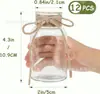 Jarrón Pequeño de Cuerda de Cáñamo Hecho a Mano Igual que el de Amazon, Jarrón de Vidrio para Flores Retro, Jarrón Pequeño Transparente Decoración de Escritorio