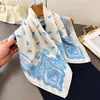 Lenço Quadrado Estampado Imitação de Seda Paisley Versátil, Xale, Lenço de Pescoço, Gravata de Pescoço de Alta Qualidade, Lenço Quadrado Pequeno, Lenço de Cabeça, Lenço de Seda, Lenço para Mulheres