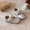 Zapatos de Princesa con Turbante para Niñas 2026 Primavera/Verano Nuevos Moda Infantil Versátiles Casuales Zapatos con Lazo de Encaje Zapatos de Princesa