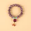 Yuyuyuan ~ Pulseira de lótus com esmalte super fada doce e fresca, luxo leve, feita à mão, cultural e criativa do templo, pulseira comemorativa de viagem