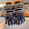 Guantes de Esquí para Niños Invierno Más Terciopelo Cálidos Antideslizantes Dibujos Animados Patrón Espacial Niños Niñas Más Terciopelo Engrosados Juego en la Nieve