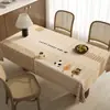 Mantel de comedor atmosférico modelo nuevo 2026, sensación de lujo ligero y alta gama, impermeable, a prueba de aceite, lavable, mantel rectangular para mesa de café