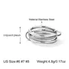 Anillo Anillo Plano Apilado Multicapa de Acero Inoxidable Transfronterizo Anillo de Acero de Titanio Estilo Europeo y Americano Personalizado Joyería de Mano Anillos Transfronterizos