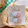 Paquete de 2 Pinzas para el Cabello de Lunares Color Crema, Dulces Pinzas para el Cabello de Niños para Flequillo y Cabello de la Frente, Accesorios para el Cabello