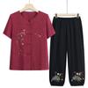 Ropa de verano para personas de mediana edad y mayores, traje de abuela, camisa de manga corta, ropa de madre, ropa de verano nueva, cómoda y transpirable para personas mayores.