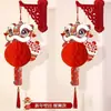 Lanterna de Caractere da Sorte Decoração de Ano Novo Ornamento Pendurado para Porta Parede Suporte de Pendurar Lanterna Decoração Pendurada Criativa Lanterna de Caractere da Sorte 3D