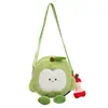 Mochila de Pelúcia Desenho Animado Mochila de Maçã Fofa Bolsa Escolar para Estudante Grande Capacidade Leve Mochila Infantil Bolsa Transversal Feminina
