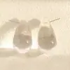 Conjunto de Brincos e Colar de Gota d'Água Transparente Degradê, Pingente Grande de Gota d'Água Transparente de Nicho High-End, Joias Personalizadas Atacado