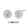 Pendientes de Flor con Borde de Moissanita de 4 mm para Mujer, Venta Caliente en Transmisión en Vivo de Xiaohongshu, Pendientes de Plata de Ley S925 con Diamantes Completos de Gama Alta