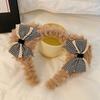 Diadema de felpa de oso de peluche lindo de dibujos animados estilo preppy otoño e invierno diadema para lavar la cara de piel de cordero niña vendiendo tarjeta de germinación