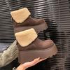 Botas de Neve Versáteis e da Moda para Mulheres com Solas de Plataforma Grossas, Adequadas para Figuras Pequenas, Novo Estilo de Inverno 2024, Sapatos de Algodão Quentes de Pelúcia e Espessos