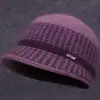 Chapéu de inverno para mulheres de meia-idade e idosas, mãe, com veludo extra, quente, de lã tricotada, proteção contra o frio para senhoras, com pelo de coelho, aba larga, chapéu de algodão