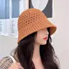 Chapéu de Tricô Vazado Liso Estilo Japonês Transfronteiriço, Chapéu de Pescador Simples e Fashion para Mulheres, Chapéu Confortável e Respirável com Proteção Solar