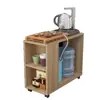 Mesa de Té Pequeña Móvil Simple, Soporte para Té, Mesa Pequeña para el Hogar, Estante de Almacenamiento para Cubo de Agua, Mesa Auxiliar para Sala de Estar, Mesa de Té Kung Fu