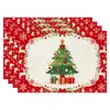 Amazon Manteles Navideños Muñeco de Nieve Árbol de Navidad Manteles Decoración de Mesa de Comedor Occidental Manteles Aislantes Fiesta Navideña