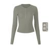Athena lulu Ropa Nueva de Yoga Manga Larga para Mujer Lanjing Modal Ajustado Cuello Henley con Botones Top de Yoga