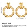 Pendientes de mujer geométricos con colgante de círculo de bambú de moda transfronterizos europeos y americanos con baño de oro auténtico de latón