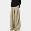 Outono de 2026 Novo Calça Longa Casual Solta Tamanho Plus para Homens 100% Fibra de Poliéster - Tecido Sarja 275g