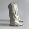 Botas Longas Bico Fino Salto Grosso para Mulheres, Estilo Hot Girl Nicho Outono/Inverno 2025 Novo Estilo Botas de Moda Slimming Street de Alta Qualidade Tendência