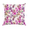 Funda de almohada de flor de cerezo al por mayor lino estampado funda de cojín decorativa para sofá de sala de estar funda de almohada de dormitorio Amazon transfronteriza