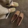 Zapatos Planos de Cuero Genuino con Diseño de Nicho Súper Cómodos Estilo Nuevo Primavera 2026 Zapatos Planos de Boca Baja Suela Suave Punta Cuadrada Zapatos para Mujer