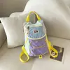Mochila pequeña funcional de color dopamina vibrante con bloques de color para estudiantes universitarias, adecuada para vacaciones, actividades al aire libre, senderismo y ciclismo