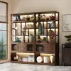 Armario para Vino Vitrina Estante de Vino para Pared de Sala de Estar Estante de Almacenamiento Estante Antiguo Gabinete de Múltiples Tesoros Gabinete de Entrada Gabinete Divisor para Sala de Estar