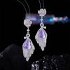 Novos Brincos Estilo Nacional Estilo Chinês Zircônia Micro-cravada Gota Pétala Agulha de Prata s925 Moda Leve Luxo Elegante Versátil para Mulheres