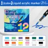 Marcador Acrílico Líquido Recto Punta Suave Especial para Estudiantes de Primaria Apilable Color Pluma Estudiante de Arte Base Agua Set de Pinceles
