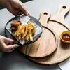 Estilo Nórdico Japonês ins Prato para Bife de Madeira Hotel Comercial Placa de Rocha Talheres para Comida Ocidental Churrasco Pizza Bandeja de Madeira