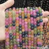Serie de Cuentas de Piedras Preciosas Multicolor Color Dopamina Cuentas Sueltas Imitación Optimizada Turmalina Cuentas Redondas Accesorios para Joyería DIY Venta al por Mayor