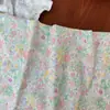 Tecido de Algodão Floral Estilo Pastoral com 40 Fios, Floral Suave Pintado à Mão, Tecido Floral de Algodão Puro Famoso na Internet com Esquema de Cores Elegante e Fresco