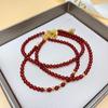 Pulsera de plata S925 con cuentas de ágata roja muy finas, año de nacimiento y Año Nuevo chino, pulsera apilada fina, exquisita y ligera, pulsera de lujo para mujer